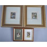 A Collection of Four Ken Taylor Miniature Watercolours of Animals to include Badger, Otter, Fox Etc