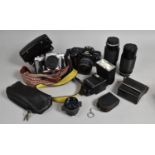 A Collection of Various Cameras and Accessories to Comprise Praktica Body with Pentacon Lens,