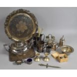 A Collection of Various Silver Plated Items to Comprise Large Tray with Vine and Grape Moulded Trim,