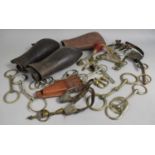 A Collection of Various Vintage Horse Bits, Leather Gaiters etc