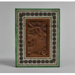 A Nicely Carved Indian Card Case Decorated with Elephant and Dog, 10cms Long