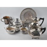 A Collection of Various Silver Plate to Comprise Teawares to Include Coffee Pot, Teapots, Sugar