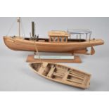 A Nicely Detailed Model of Steamed Powered Riverboat, The Elidir, 45cms Long and Also a Wooden Model