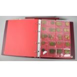 A Karat Ring Binder Containing Large Collection of Mainly Brass 19th Century Scale Weights, Coin