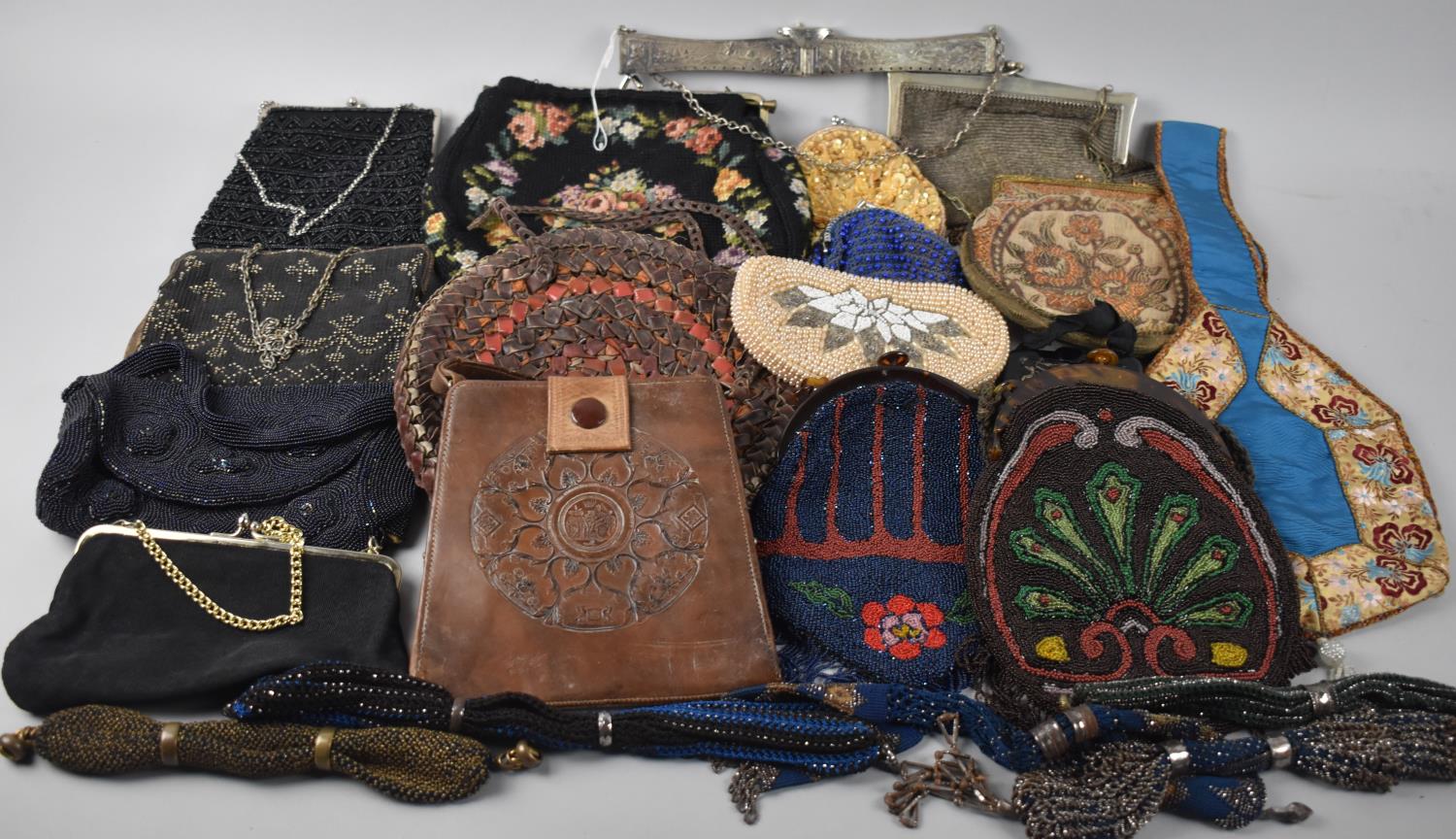 A Collection of Various Beadwork and Other Ladies Vintage Evening Bags and Purses