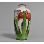 A Japanese Cloisonne Vase of Ovoid Bottle Form Decorated with Blooming Flower, Character Marks to