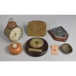 A Collection of Various Items to Comprise Desktop Compass, Ansonia Clock, Shield Plaque Leyland