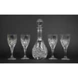 A Royal Doulton Crystal Boxed Set of Four Glasses and a Decanter