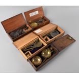 A Collection of Five 19th Century and Later Cased Sets of Apothecary or Jewellers Pan Scales, Some