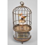 A Reproduction Bird Cage Automaton Clock, Working, 17cms High