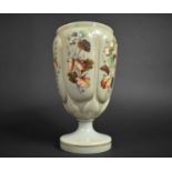 A Late 19th/Early 20th Century Opaque Glass Pedestal Vase/Lamp Base with Acorn and Pine Cones on