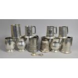 A Collection of Various Silver Plated Tankards etc