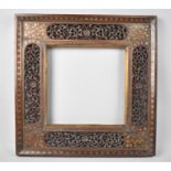 A Far Eastern Brass Inlaid and Pierced Picture Frame the External Measurement 37cm Square and