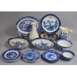 A Collection of Various Blue and White, Relife Glazed Jug etc, Various Condition Issues