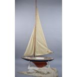 A Mid 20th Century Racing Pond Yacht "Tuonela", Rigged Mainsail is Ripped but there are Spares,