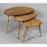 A Nest of Three Ercol Pebble Tables, Golden Dawn