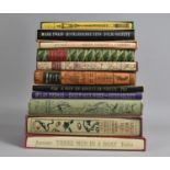 A Collection of Eleven Folio Society Book to Include The Wind in the Willows, Animal Farm, Three Men