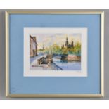 A Framed Miniature Painting of St. Petersburg, 9x6.5cm