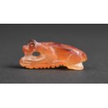 A Small Chinese Carnelian Carving, Monkey, 3.5cm long