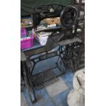 A Vintage Industrial Leather Stitching/Boot Making Treadle Singer Sewing Machine