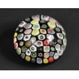 A 19th Century Millefiori Cane Work Paperweight on Dark Cushion Ground, 23.5cm Circumference