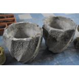 A Large Pair of Reconstituted Stone Planters, 47cm Diameter and 49cm high