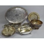 A Collection of Various Silver Plate to Comprise Large Oval Galleried Tray, Two Handled Tureen