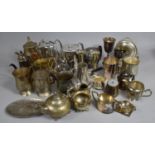 A Collection of Various Silver Plate to Comprise Teapots, Hot Water Pots, Tankards etc
