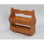 A Modern Pine Two Division Magazine Rack, 38cms Wide