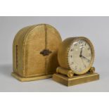 An Edwardian Cased Travel Alarm Clock by Zenith, Working Order, 10cms High