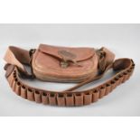 A Vintage Leather Cartridge Belt and a Cartridge Satchel