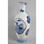 A Reproduction Chinese Blue and White Vase Having Short Flared Neck Tapering to Baluster Body and