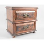 An Edwardian Two Drawer Table Top Collectors Chest, 30cms Wide