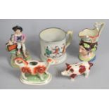 A Collection of Various 19th Century Ceramics to Comprise Staffordshire Surprise Mug, Character