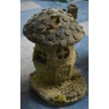 Reconstituted Stone Garden Ornament, Toadstool Cottage, 41cm High