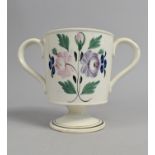 A Welsh Pearlware Loving Pedestal Cup, 13.5cm high