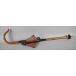 A Vintage Shooting Stick with Triangular Folding Seat and Removable Handle, 96cms Long