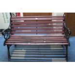 A Cast Iron Ended and Wooden Seated Garden Bench, 126cm wide