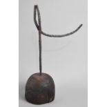 An Early Iron Rush Light Lamp Stand, (AF and Incomplete), Wooden Plinth Base, 32cms High