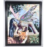 A Large Framed Oil on Canvas by David Ketley, Fairy and Fox, 60x76cms