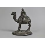 A Late 19th/Early 20th Century Silver Plated Study of Arabian Gent Riding Camel, 13cms High