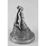 A Pewter Effect Erotic Resin Sculpture, 17cms Tall