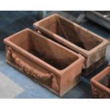 A Pair of Terracotta Planters, 50cm wide x 20cm high