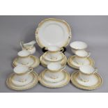 A New Chelsea White and Gilt Trim Tea Set to Comprise Six Cups, Seven Saucers, Eight Side Plates,