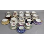 A Collection of Various Cups and Saucers to Comprise Examples by Coalport, Royal Grafton, Aynsley