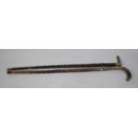 Two Vintage Thornwood Walking Stick, one with White Metal Band Inscribed Presented to G Fordyce by