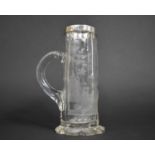 A Finely Etched Tankard with Deer Scene Having Silver Mount, 20.5cm high