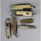 A Collection of Various Vintage Multitools and Novelty Knives, One in the Form of a Ladies Leg,