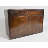 A Vintage Oak Engineers Chest by Burnard and Co, Sliding Top with Carrying Handle to Store and