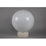 A Vintage Ceiling Light Fitting with Opaque Globular Glass Shade, 28cms High